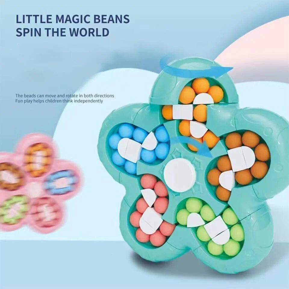 Rubiks Style Cube Handheld Rotating Puzzle Toy