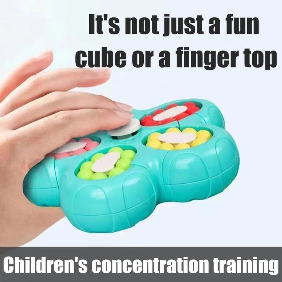 Rubiks Style Cube Handheld Rotating Puzzle Toy