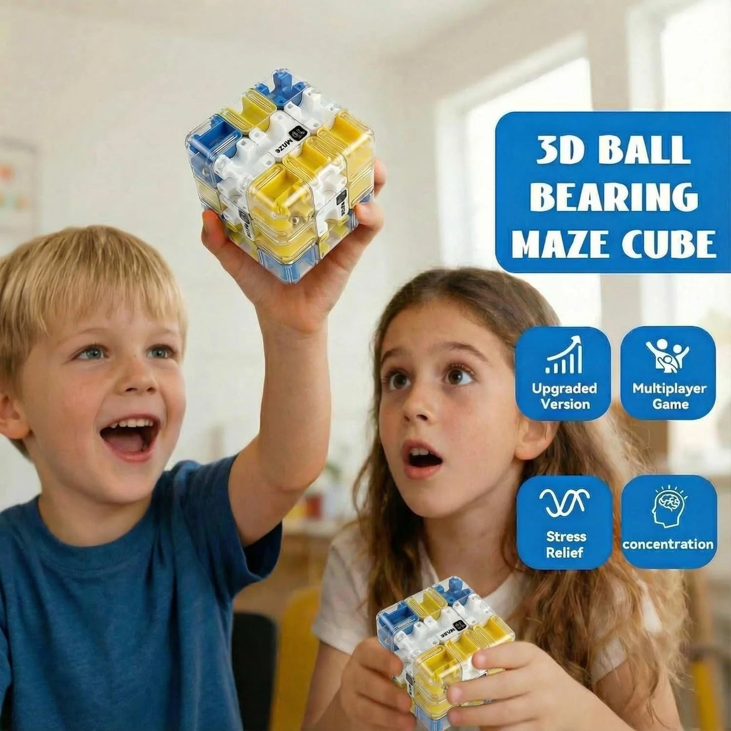 3D Maze Cube Ball Puzzle Game