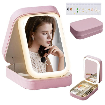 Jewelry Box with LED Mirror Makeup Box
